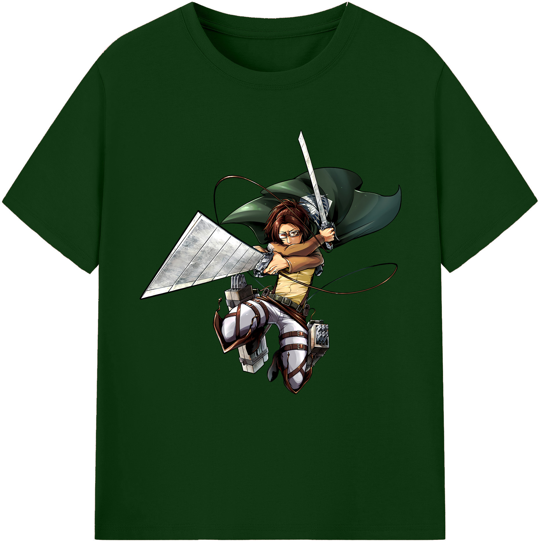 （画像用） 進撃の巨人 ハンジ·ゾエ Attack on Titan Hanji Zoe 綿100％半袖Tシャツ（フロントプリント）